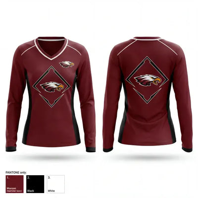 Huntsville Lady Eagles 9421918 Women's Long Sleeve V-neck Shirt - 1