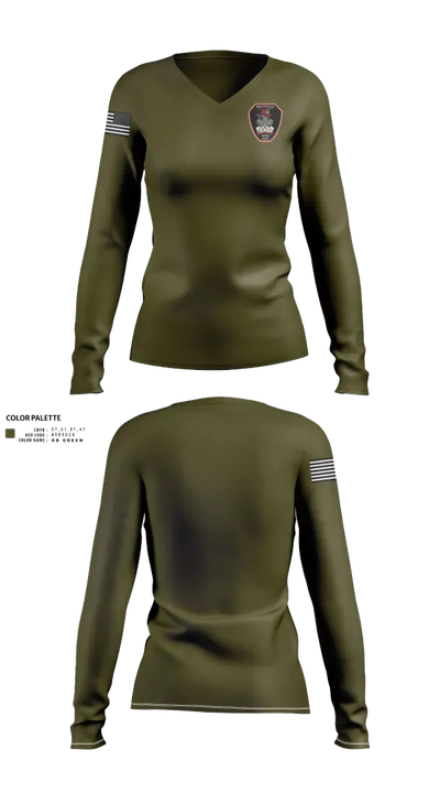 FRANKLINVILLE 63557598 Women's Long Sleeve V-neck Shirt - 22