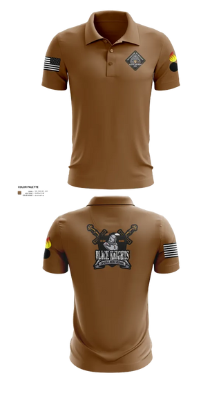 Short Sleeve Performance Polo, B Co 832nd OD BN, , Teamtime, Team time, sublimation, custom sports apparel, team uniforms, spirit wear, spiritwear, sports uniforms, custom shirts, team store, custom team store, fundraiser sports, apparel fundraiser