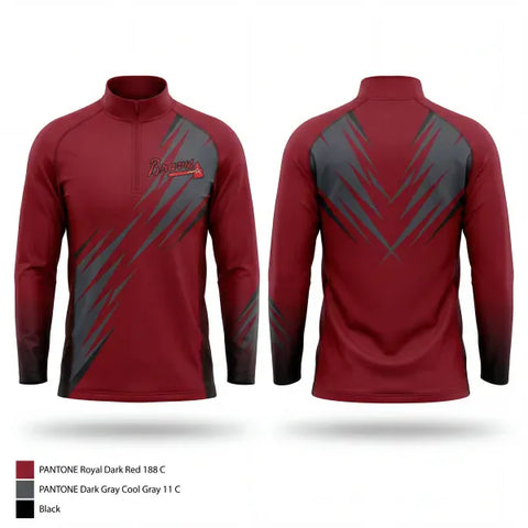Quarter Zip Jacket, Boro BravesBoro braves, Baseball, Teamtime, Team time, sublimation, custom sports apparel, team uniforms, spirit wear, spiritwear, sports uniforms, custom shirts, team store, custom team store, fundraiser sports, apparel fundraiser