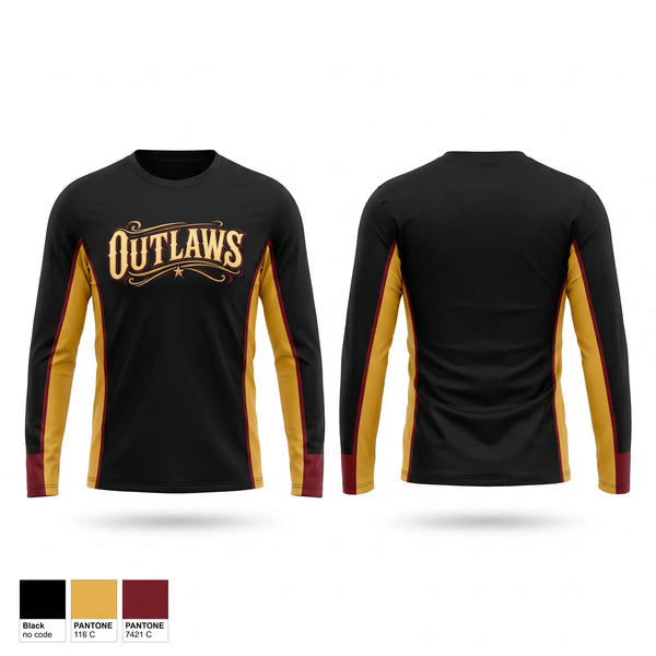 Long Sleeve Performance Shirt, Outlaws, Softball, Teamtime, Team time, sublimation, custom sports apparel, team uniforms, spirit wear, spiritwear, sports uniforms, custom shirts, team store, custom team store, fundraiser sports, apparel fundraiser