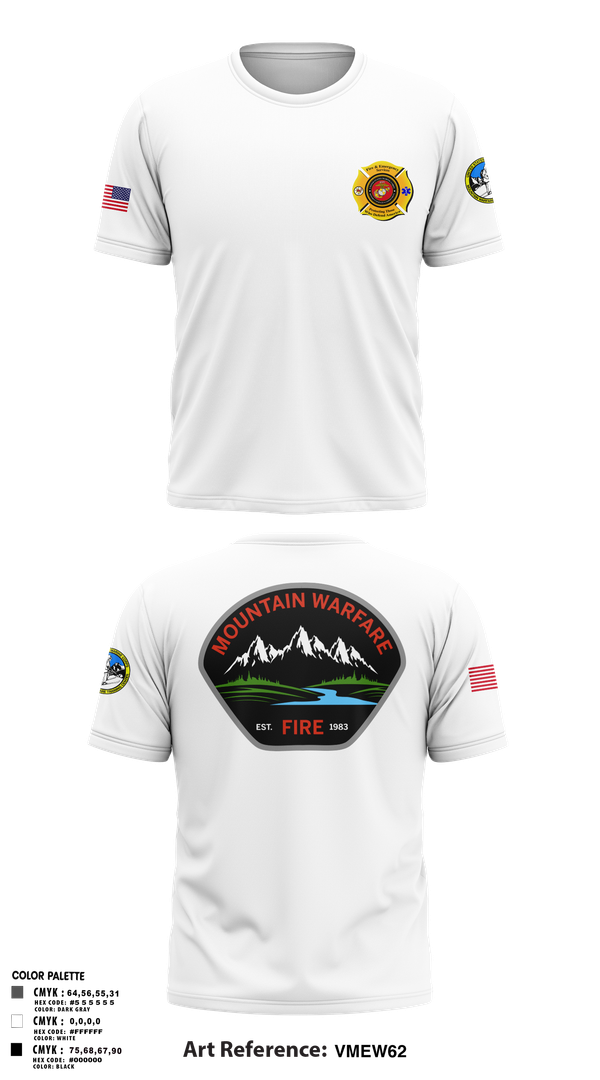 Old School Cotton Feel Shirt, Marine Corps Mountain Warfare Training Center Fire Department, , Teamtime, Team time, sublimation, custom sports apparel, team uniforms, spirit wear, spiritwear, sports uniforms, custom shirts, team store, custom team store, fundraiser sports, apparel fundraiser