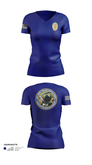 Womens Short Sleeve Vneck Shirt, Key West Police Department, , Teamtime, Team time, sublimation, custom sports apparel, team uniforms, spirit wear, spiritwear, sports uniforms, custom shirts, team store, custom team store, fundraiser sports, apparel fundraiser
