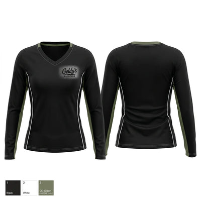 Geldy’s Run Club 46898155 Women's Long Sleeve V-neck Shirt - 1