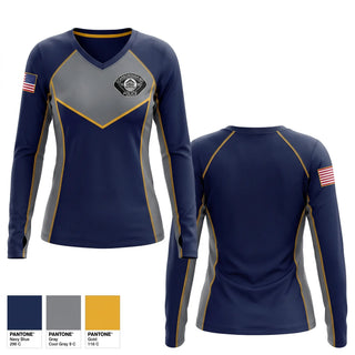 Womens Long Sleeve Vneck Shirt, Scarborough Police Department, Police, Teamtime, Team time, sublimation, custom sports apparel, team uniforms, spirit wear, spiritwear, sports uniforms, custom shirts, team store, custom team store, fundraiser sports, apparel fundraiser