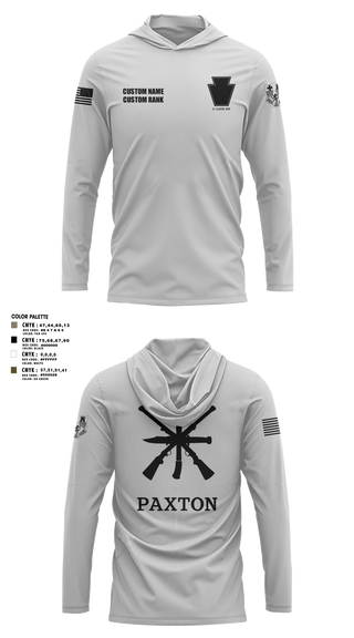Long Sleeve Performance Shirt with hood, 2/112, Army, Teamtime, Team time, sublimation, custom sports apparel, team uniforms, spirit wear, spiritwear, sports uniforms, custom shirts, team store, custom team store, fundraiser sports, apparel fundraiser