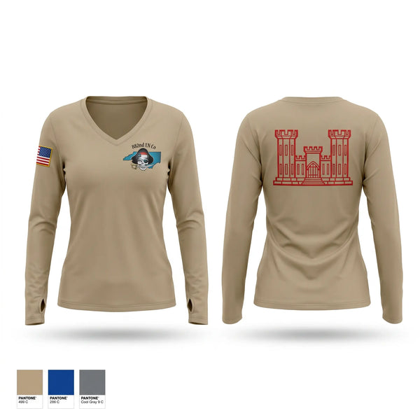 Womens Long Sleeve Vneck Shirt, 882nd EVCC, National Guard, Teamtime, Team time, sublimation, custom sports apparel, team uniforms, spirit wear, spiritwear, sports uniforms, custom shirts, team store, custom team store, fundraiser sports, apparel fundraiser