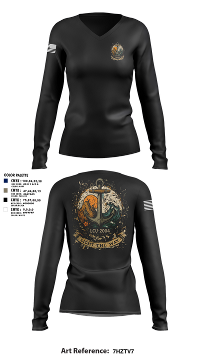 LCU-2004 59546896 Women's Long Sleeve V-neck Shirt - 15