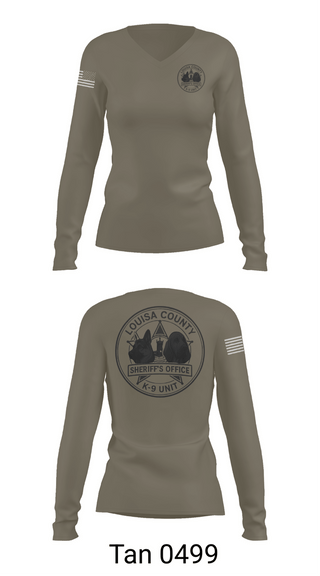 Womens Long Sleeve Vneck Shirt, Louisa County Sheriff’s Office, Police, Teamtime, Team time, sublimation, custom sports apparel, team uniforms, spirit wear, spiritwear, sports uniforms, custom shirts, team store, custom team store, fundraiser sports, apparel fundraiser