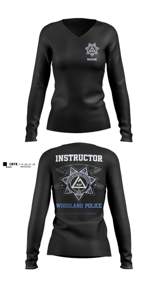 Womens Long Sleeve Vneck Shirt, Arrest and Control, Police, Teamtime, Team time, sublimation, custom sports apparel, team uniforms, spirit wear, spiritwear, sports uniforms, custom shirts, team store, custom team store, fundraiser sports, apparel fundraiser