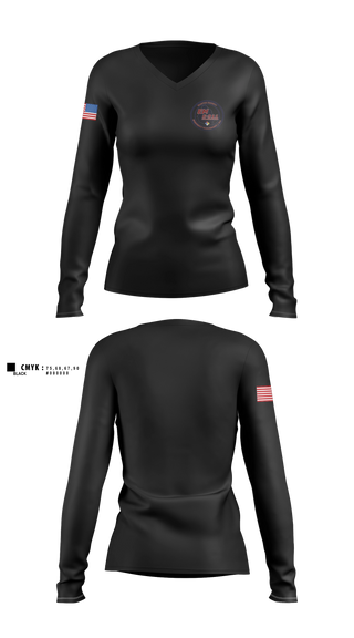 Womens Long Sleeve Vneck Shirt, Martin county EM/911, Fire Department, Teamtime, Team time, sublimation, custom sports apparel, team uniforms, spirit wear, spiritwear, sports uniforms, custom shirts, team store, custom team store, fundraiser sports, apparel fundraiser