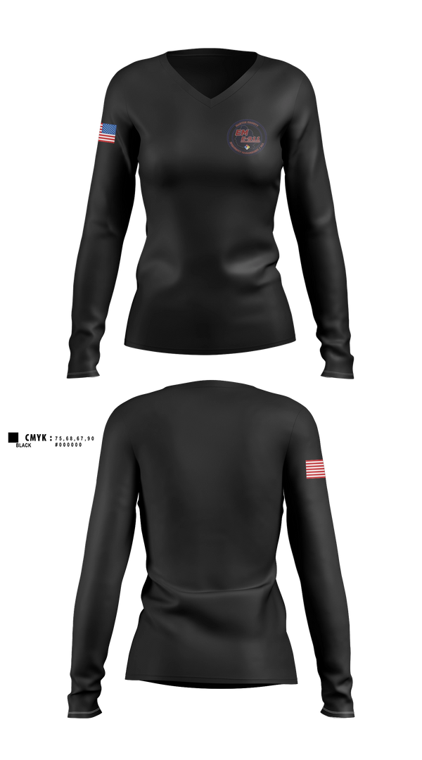 Womens Long Sleeve Vneck Shirt, Martin county EM/911, Fire Department, Teamtime, Team time, sublimation, custom sports apparel, team uniforms, spirit wear, spiritwear, sports uniforms, custom shirts, team store, custom team store, fundraiser sports, apparel fundraiser