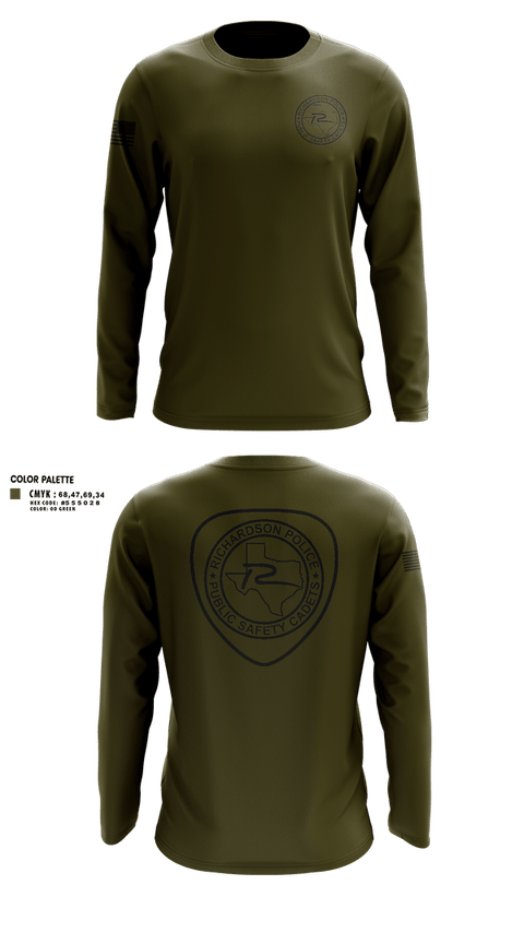 Long Sleeve Performance Shirt, Richardson Police Cadets, Police, Teamtime, Team time, sublimation, custom sports apparel, team uniforms, spirit wear, spiritwear, sports uniforms, custom shirts, team store, custom team store, fundraiser sports, apparel fundraiser