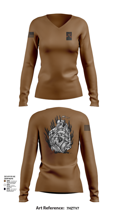 Border patrol 16700191 Women's Long Sleeve V-neck Shirt - 101