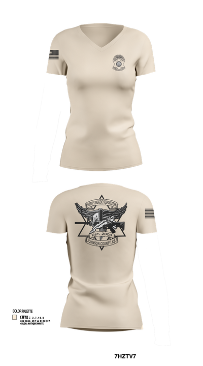 sert 65452085 Women's Short Sleeve V-neck Shirt - 103
