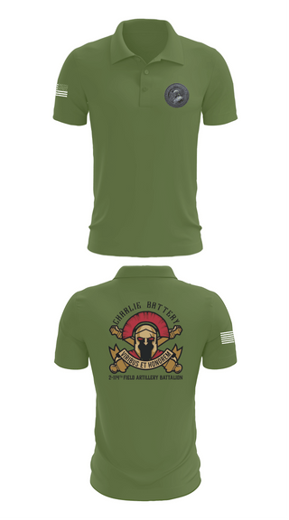 Short Sleeve Performance Polo, Charlie Battery 2-114th FA, , Teamtime, Team time, sublimation, custom sports apparel, team uniforms, spirit wear, spiritwear, sports uniforms, custom shirts, team store, custom team store, fundraiser sports, apparel fundraiser
