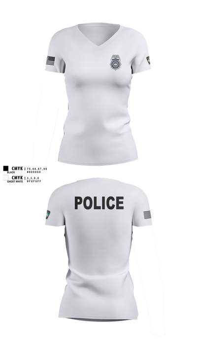 Colorado Springs Police Department 84978371 Women's Short Sleeve V-neck Shirt - 101