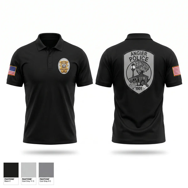 Short Sleeve Performance Polo, Angier Police, Police, Teamtime, Team time, sublimation, custom sports apparel, team uniforms, spirit wear, spiritwear, sports uniforms, custom shirts, team store, custom team store, fundraiser sports, apparel fundraiser