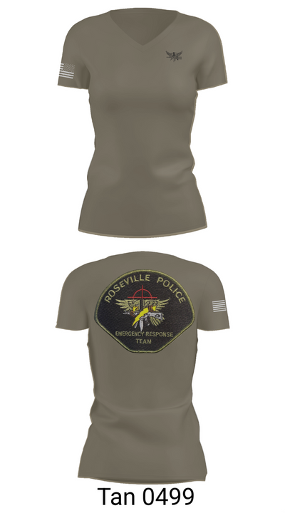 Roseville E.R.T. 91659020 Women's Short Sleeve V-neck Shirt - 64