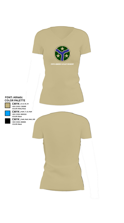 278th Armored Cavalry Regiment 63625582 Women's Short Sleeve V-neck Shirt - 80