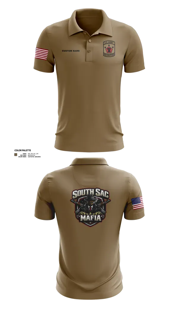 Short Sleeve Performance Polo, SAC SOUTH, Army, Teamtime, Team time, sublimation, custom sports apparel, team uniforms, spirit wear, spiritwear, sports uniforms, custom shirts, team store, custom team store, fundraiser sports, apparel fundraiser