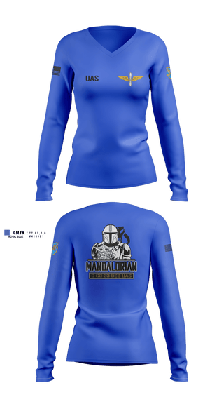 Women's Long Sleeve Vneck Shirt, 23rd BEB UAS, Army, Teamtime, Team time, sublimation, custom sports apparel, team uniforms, spirit wear, spiritwear, sports uniforms, custom shirts, team store, custom team store, fundraiser sports, apparel fundraiser