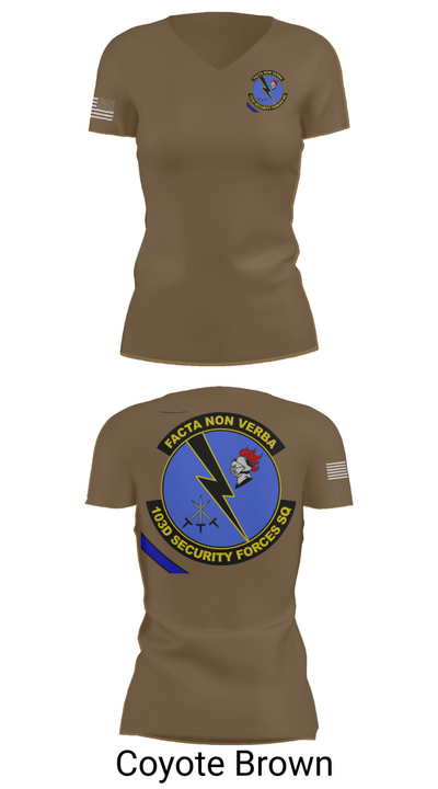 103d SECURITY FORCES SQUADRON 19845829 Women's Short Sleeve V-neck Shirt - 8