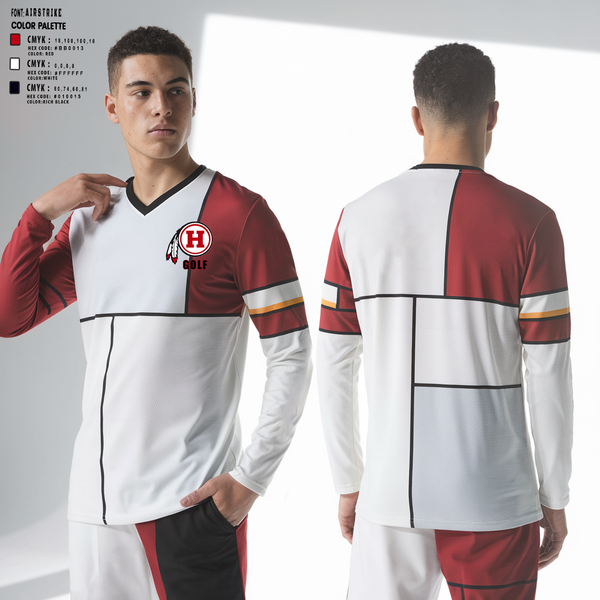 Long Sleeve Performance Shirt, Hurricane Redskins Golf, Golf, Teamtime, Team time, sublimation, custom sports apparel, team uniforms, spirit wear, spiritwear, sports uniforms, custom shirts, team store, custom team store, fundraiser sports, apparel fundraiser