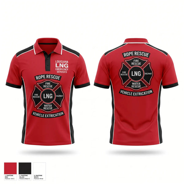 Short Sleeve Performance Polo, LOUISIANA LNG EMERGENCY SERVICES, , Teamtime, Team time, sublimation, custom sports apparel, team uniforms, spirit wear, spiritwear, sports uniforms, custom shirts, team store, custom team store, fundraiser sports, apparel fundraiser