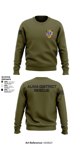 Crew Neck Sweatshirt, Alma District Rescure, EMS/EMT, Teamtime, Team time, sublimation, custom sports apparel, team uniforms, spirit wear, spiritwear, sports uniforms, custom shirts, team store, custom team store, fundraiser sports, apparel fundraiser
