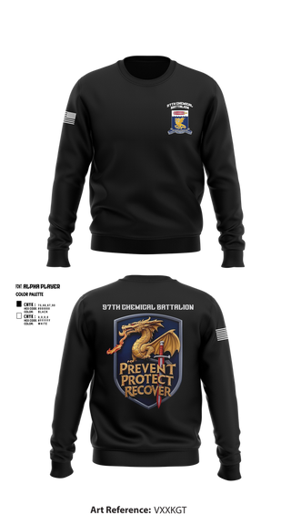 Crew Neck Sweatshirt, 97TH Chemical Battalion, , Teamtime, Team time, sublimation, custom sports apparel, team uniforms, spirit wear, spiritwear, sports uniforms, custom shirts, team store, custom team store, fundraiser sports, apparel fundraiser