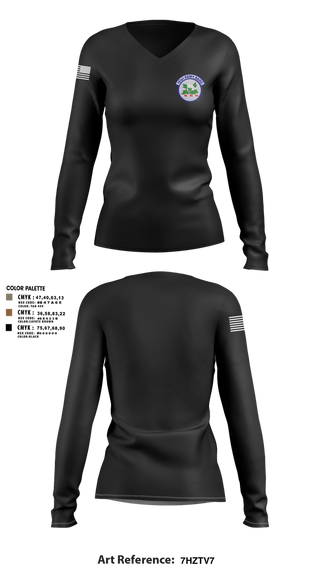 Womens Long Sleeve Vneck Shirt, 151st Army Band, , Teamtime, Team time, sublimation, custom sports apparel, team uniforms, spirit wear, spiritwear, sports uniforms, custom shirts, team store, custom team store, fundraiser sports, apparel fundraiser