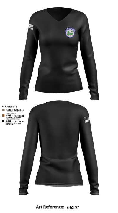 151st Army Band 82490889 Women's Long Sleeve V-neck Shirt - 4