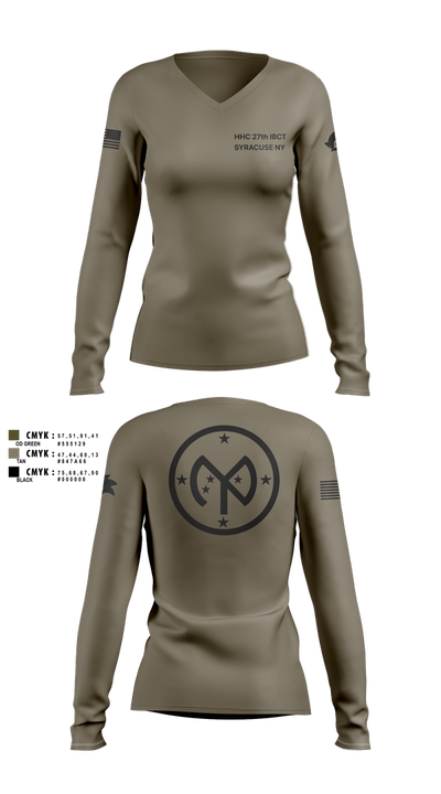 27 IBCT 2382362 Women's Long Sleeve V-neck Shirt - 106