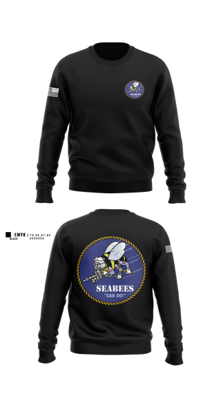 Crew Neck Sweatshirt, Seabees, , Teamtime, Team time, sublimation, custom sports apparel, team uniforms, spirit wear, spiritwear, sports uniforms, custom shirts, team store, custom team store, fundraiser sports, apparel fundraiser