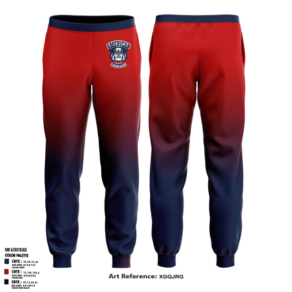 Joggers, American Bulldogs, Softball, Teamtime, Team time, sublimation, custom sports apparel, team uniforms, spirit wear, spiritwear, sports uniforms, custom shirts, team store, custom team store, fundraiser sports, apparel fundraiser
