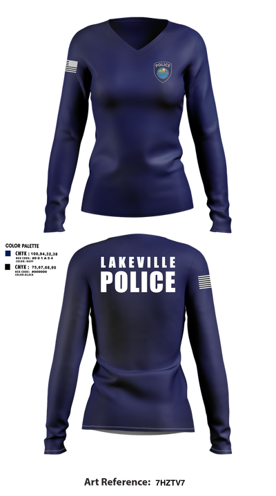 Lakeville Police Department 60717822 Women's Long Sleeve V-neck Shirt - 6