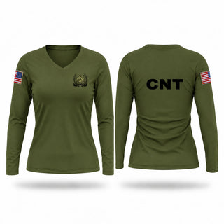 Womens Long Sleeve Vneck Shirt, CNT, Police, Teamtime, Team time, sublimation, custom sports apparel, team uniforms, spirit wear, spiritwear, sports uniforms, custom shirts, team store, custom team store, fundraiser sports, apparel fundraiser