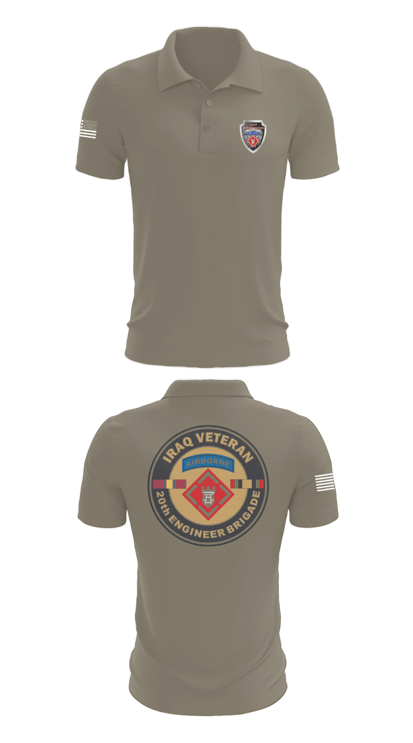 Short Sleeve Performance Polo, 20th Airborne Engineer, Army, Teamtime, Team time, sublimation, custom sports apparel, team uniforms, spirit wear, spiritwear, sports uniforms, custom shirts, team store, custom team store, fundraiser sports, apparel fundraiser