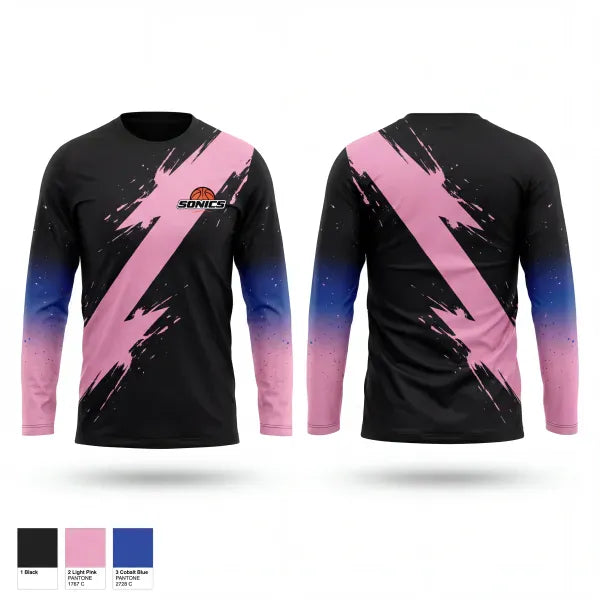 Long Sleeve Performance Shirt, Sonics, Women's Basketball, Teamtime, Team time, sublimation, custom sports apparel, team uniforms, spirit wear, spiritwear, sports uniforms, custom shirts, team store, custom team store, fundraiser sports, apparel fundraiser