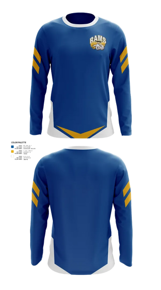 Long Sleeve Performance Shirt, Brogden Rams, Baseball, Teamtime, Team time, sublimation, custom sports apparel, team uniforms, spirit wear, spiritwear, sports uniforms, custom shirts, team store, custom team store, fundraiser sports, apparel fundraiser