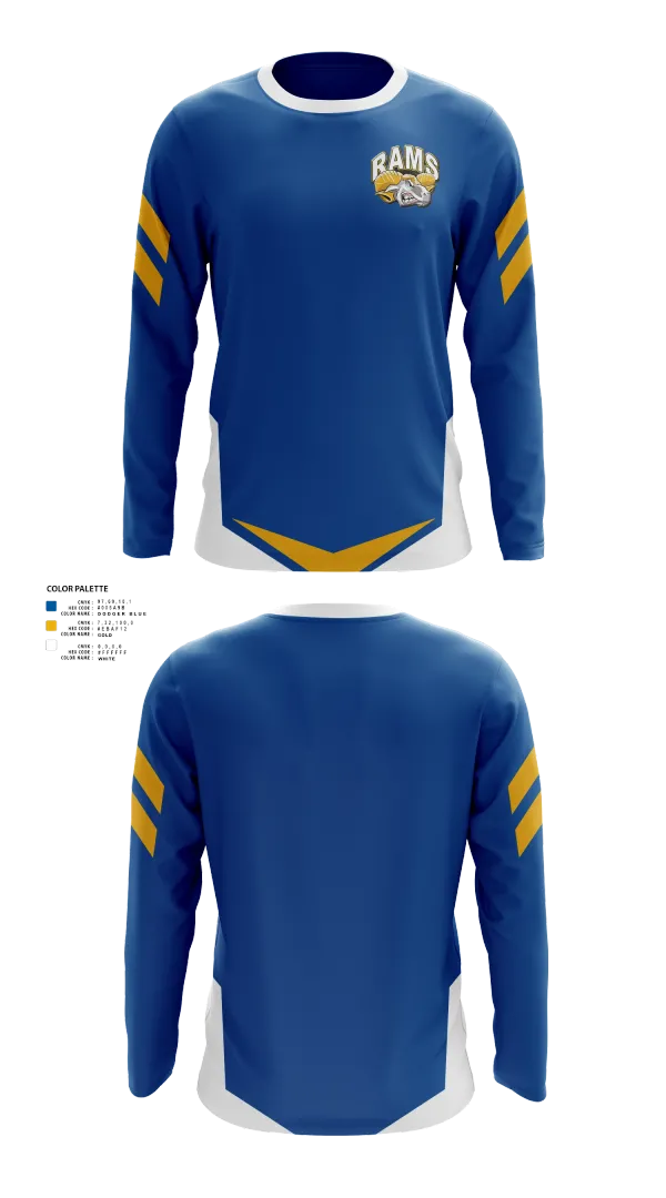 Long Sleeve Performance Shirt, Brogden Rams, Baseball, Teamtime, Team time, sublimation, custom sports apparel, team uniforms, spirit wear, spiritwear, sports uniforms, custom shirts, team store, custom team store, fundraiser sports, apparel fundraiser
