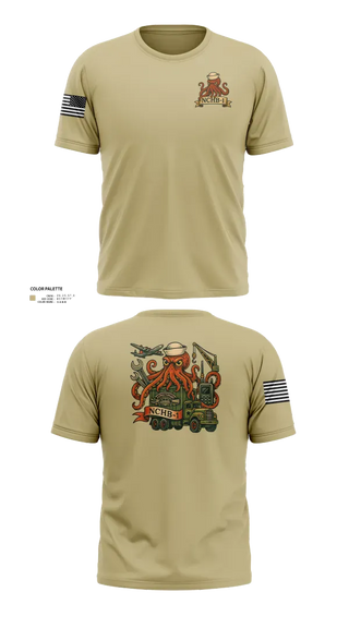 Old School Cotton Feel Shirt, Navy Cargo Handling Battalion One, Navy, Teamtime, Team time, sublimation, custom sports apparel, team uniforms, spirit wear, spiritwear, sports uniforms, custom shirts, team store, custom team store, fundraiser sports, apparel fundraiser