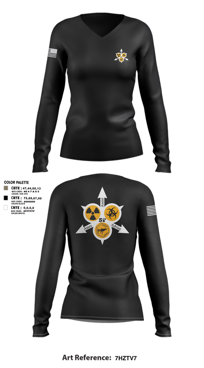 51st WMD-CST 58397941 Women's Long Sleeve V-neck Shirt - 3