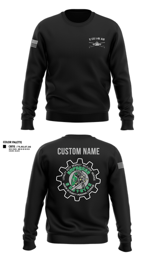 Crew Neck Sweatshirt, E CO 1-81 AR, 194th AR BDE, Army, Teamtime, Team time, sublimation, custom sports apparel, team uniforms, spirit wear, spiritwear, sports uniforms, custom shirts, team store, custom team store, fundraiser sports, apparel fundraiser
