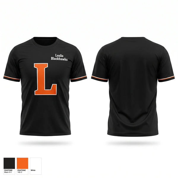 Leslie Blackhawks Short Sleeve Performance Shirt - 2