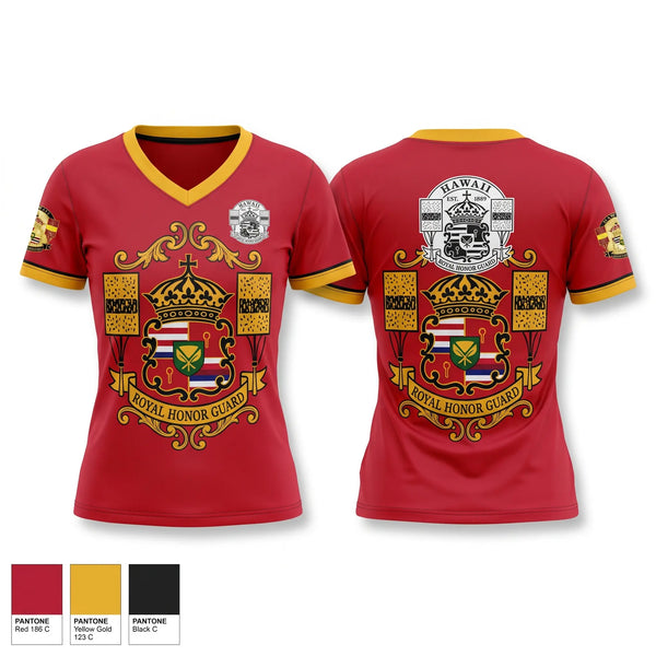 Womens Short Sleeve Vneck Shirt, Hawaii Royal Honor Guard, , Teamtime, Team time, sublimation, custom sports apparel, team uniforms, spirit wear, spiritwear, sports uniforms, custom shirts, team store, custom team store, fundraiser sports, apparel fundraiser