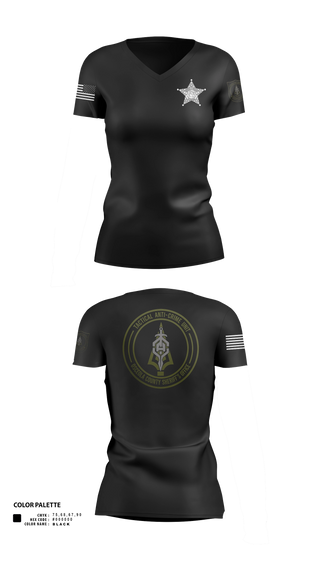 Womens Short Sleeve Vneck Shirt, OCSO TAC UNIT, Police, Teamtime, Team time, sublimation, custom sports apparel, team uniforms, spirit wear, spiritwear, sports uniforms, custom shirts, team store, custom team store, fundraiser sports, apparel fundraiser