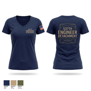 Womens Short Sleeve Vneck Shirt, 537th Engineer Detachment, Army, Teamtime, Team time, sublimation, custom sports apparel, team uniforms, spirit wear, spiritwear, sports uniforms, custom shirts, team store, custom team store, fundraiser sports, apparel fundraiser