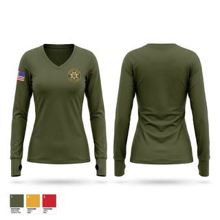 Womens Long Sleeve Vneck Shirt, Woodward County Sheriff’s Office, Police, Teamtime, Team time, sublimation, custom sports apparel, team uniforms, spirit wear, spiritwear, sports uniforms, custom shirts, team store, custom team store, fundraiser sports, apparel fundraiser
